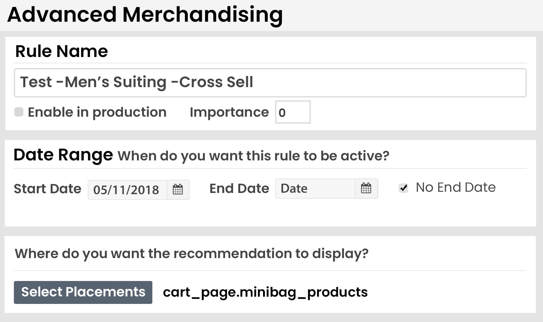 Recommendations Engine - Merchandising Controls
