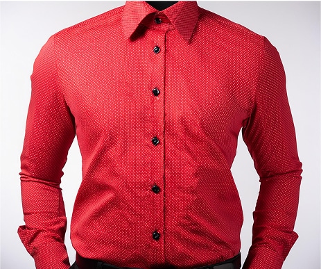 Red Slim-Fit Formal Shirt